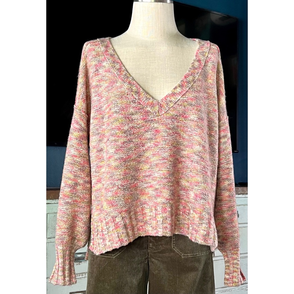 Anthropologie Deep V-Neck Sweater S